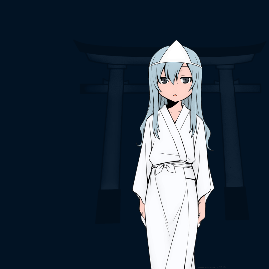 Героиня аниме с голубыми волосами