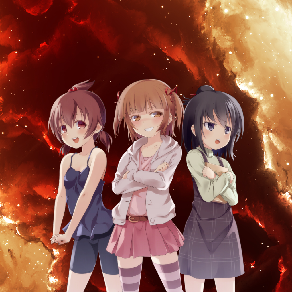 Три девушки из аниме Отвязная троица