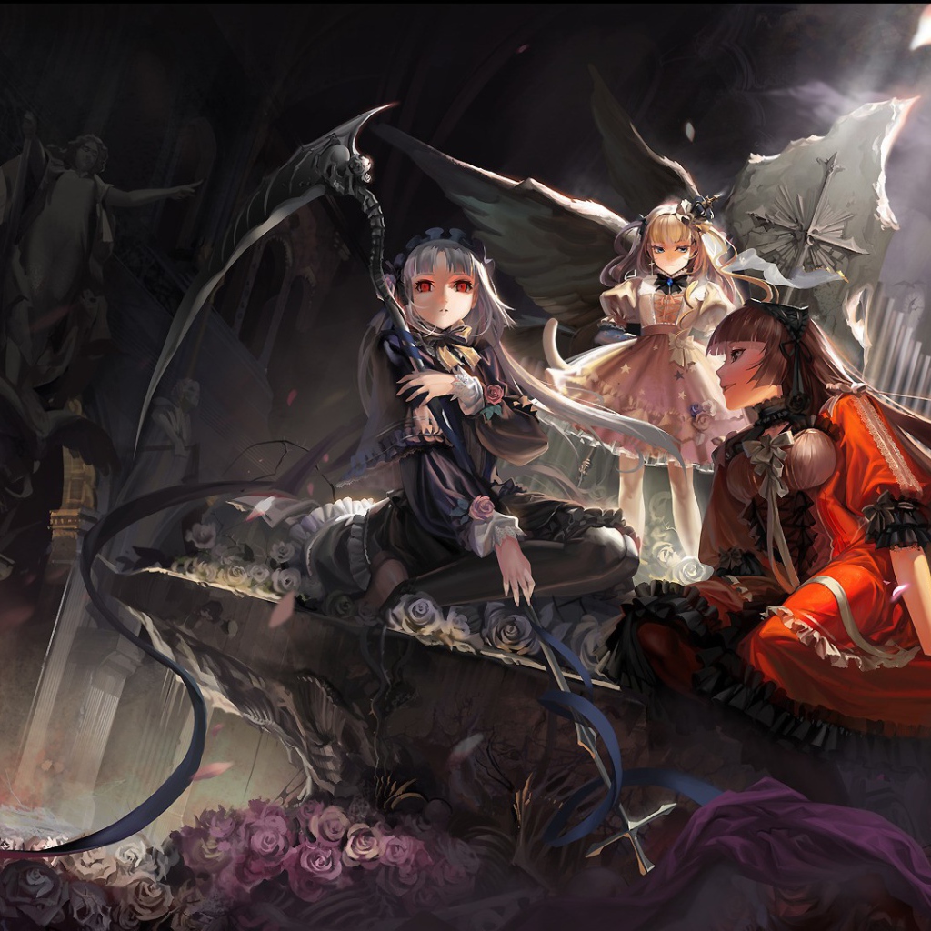 Три девушки подруги аниме