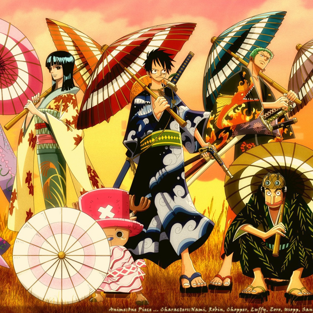 Зонтики персонажей аниме Большой куш