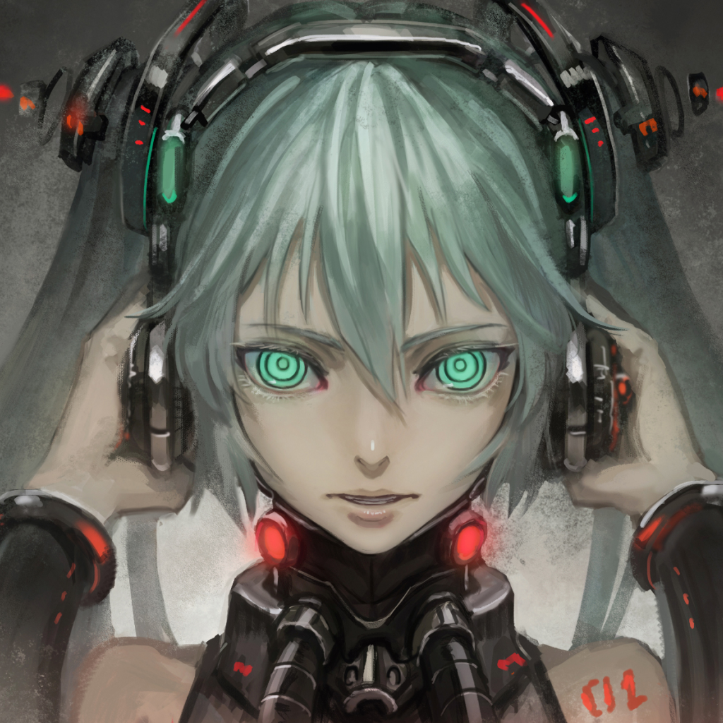 Вокалоид с зелеными глазами