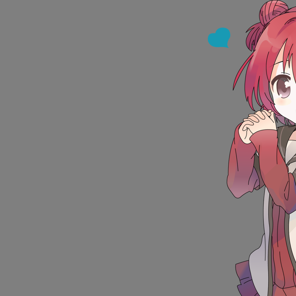 Персонаж аниме Юру юри на сером фоне