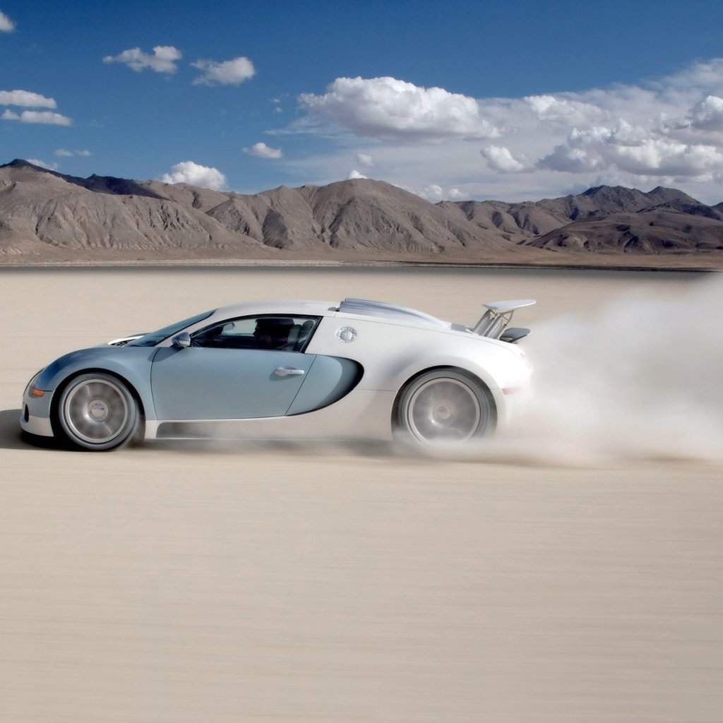 Поездка на автомобиле Бугатти по песку