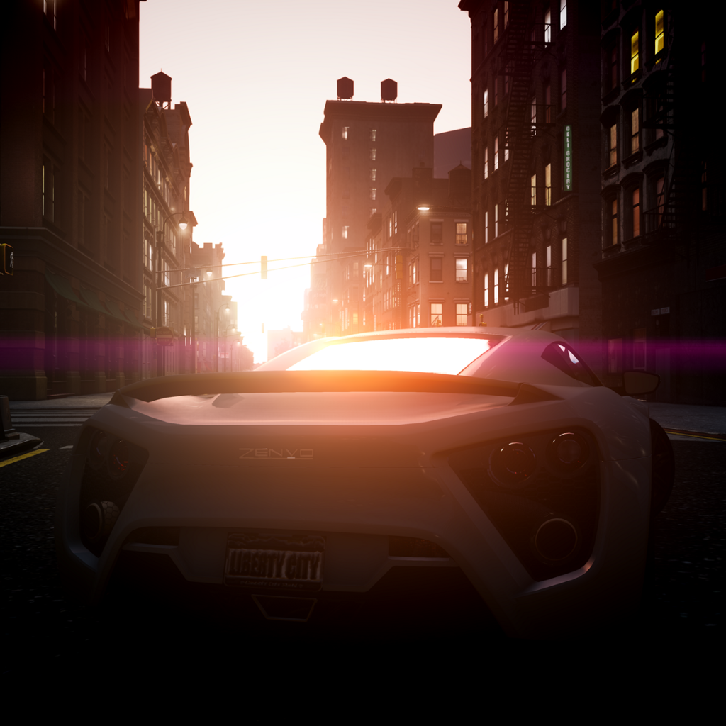 Автомобиль Zenvo ST1 на фоне заката