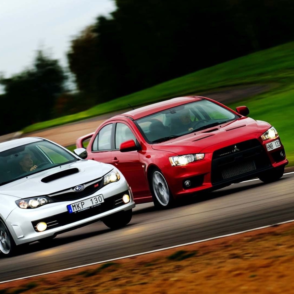 Соревнование Мицубиши и Субару