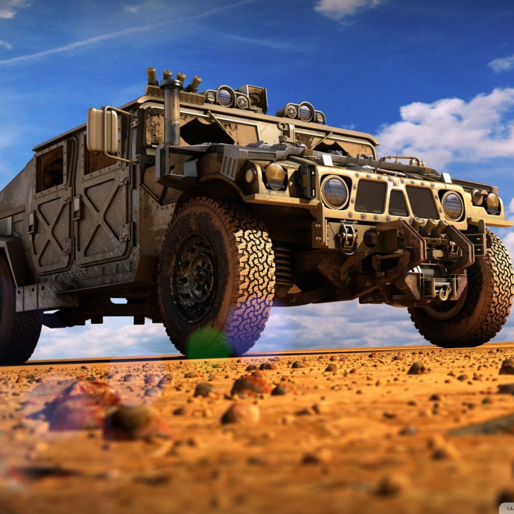 Военный Хаммер в пустыне