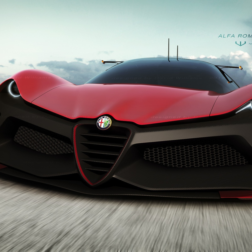 Красная Alfa Romeo Zero LM-C