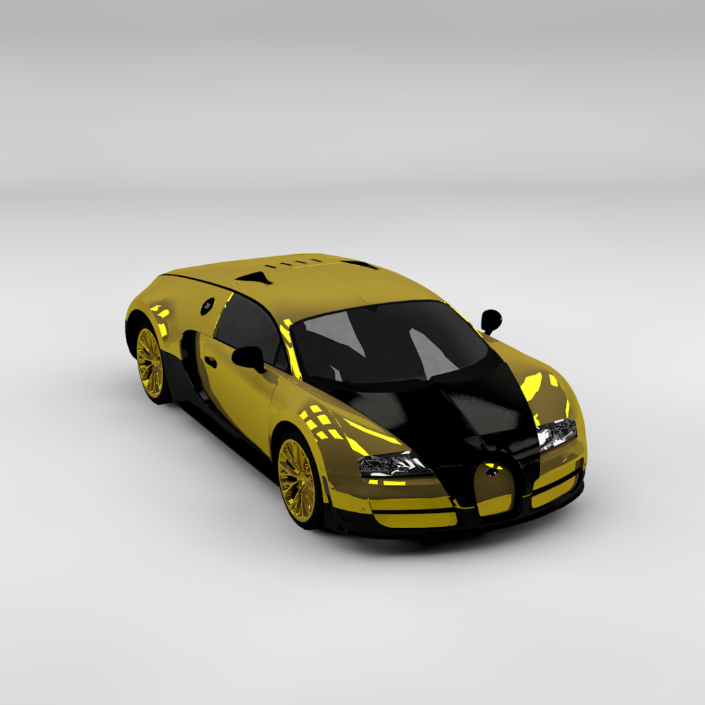 Золотой Bugatti Veyron на сером фоне