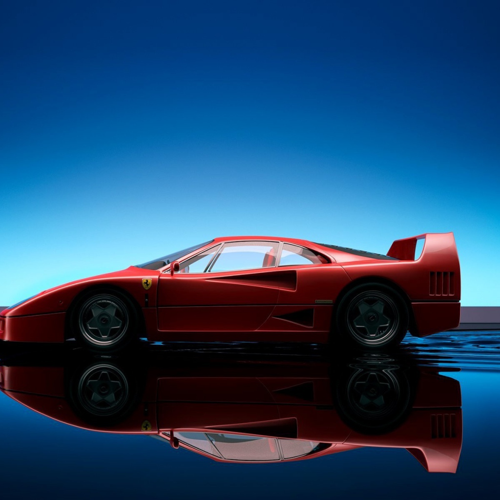Отражение спортивного Ferrari F40