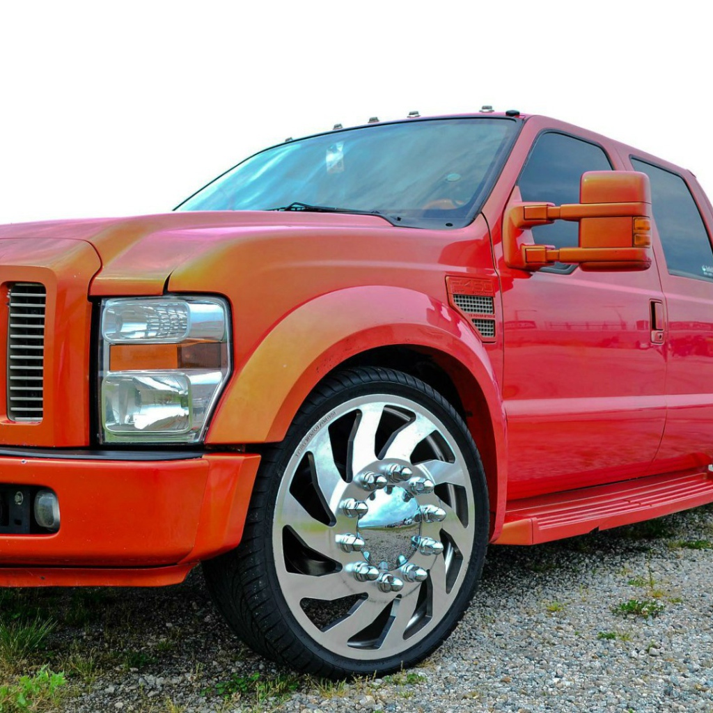 Powerful Red Ford F-350