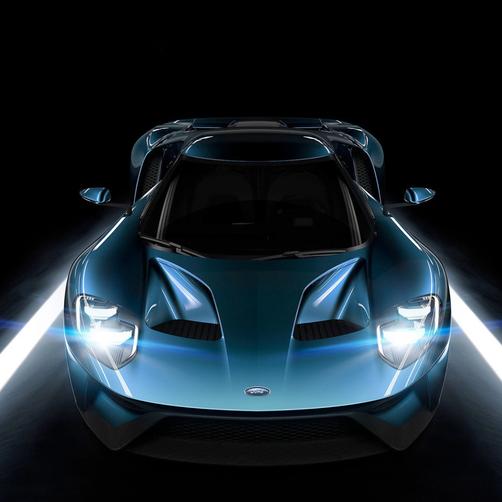 Неоновый автомобиль Ford GT 2015
