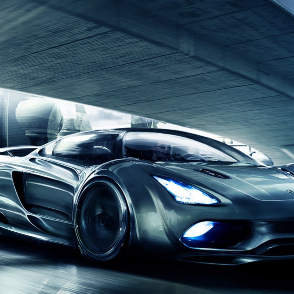 Черный автомобиль будущего Koenigsegg Agera