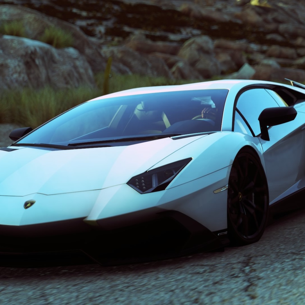 Нежно голубой цвет авто Ламборгини