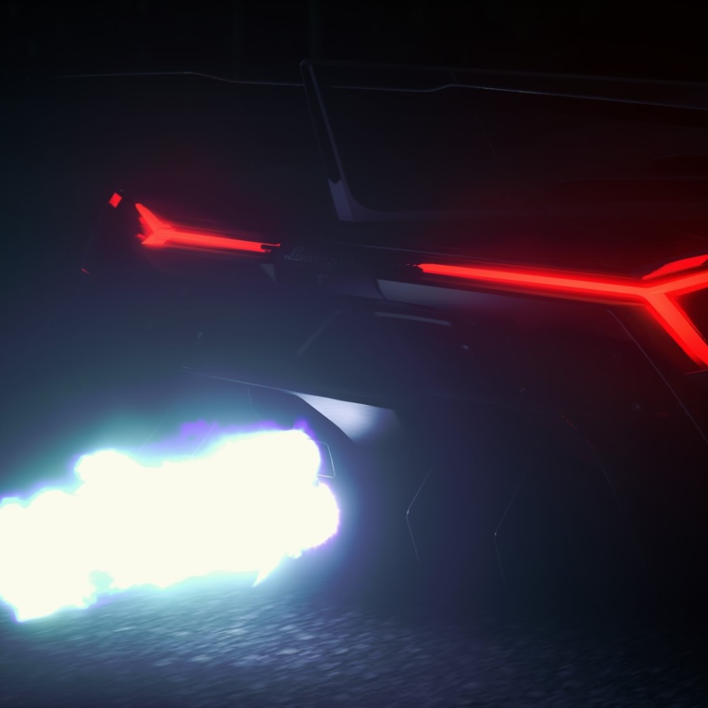 Белое пламя автомобиля Ламборгини