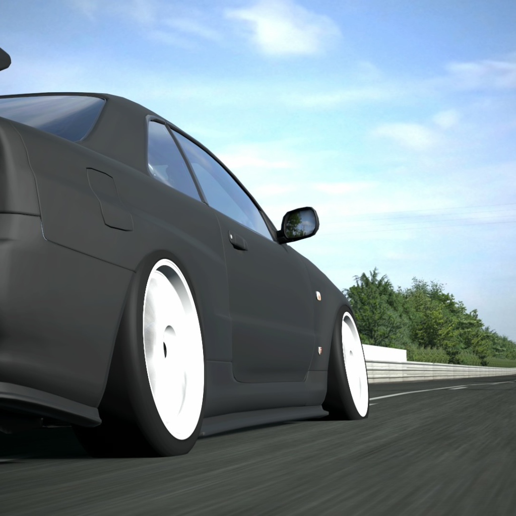 Черный тюнингованный Ниссан