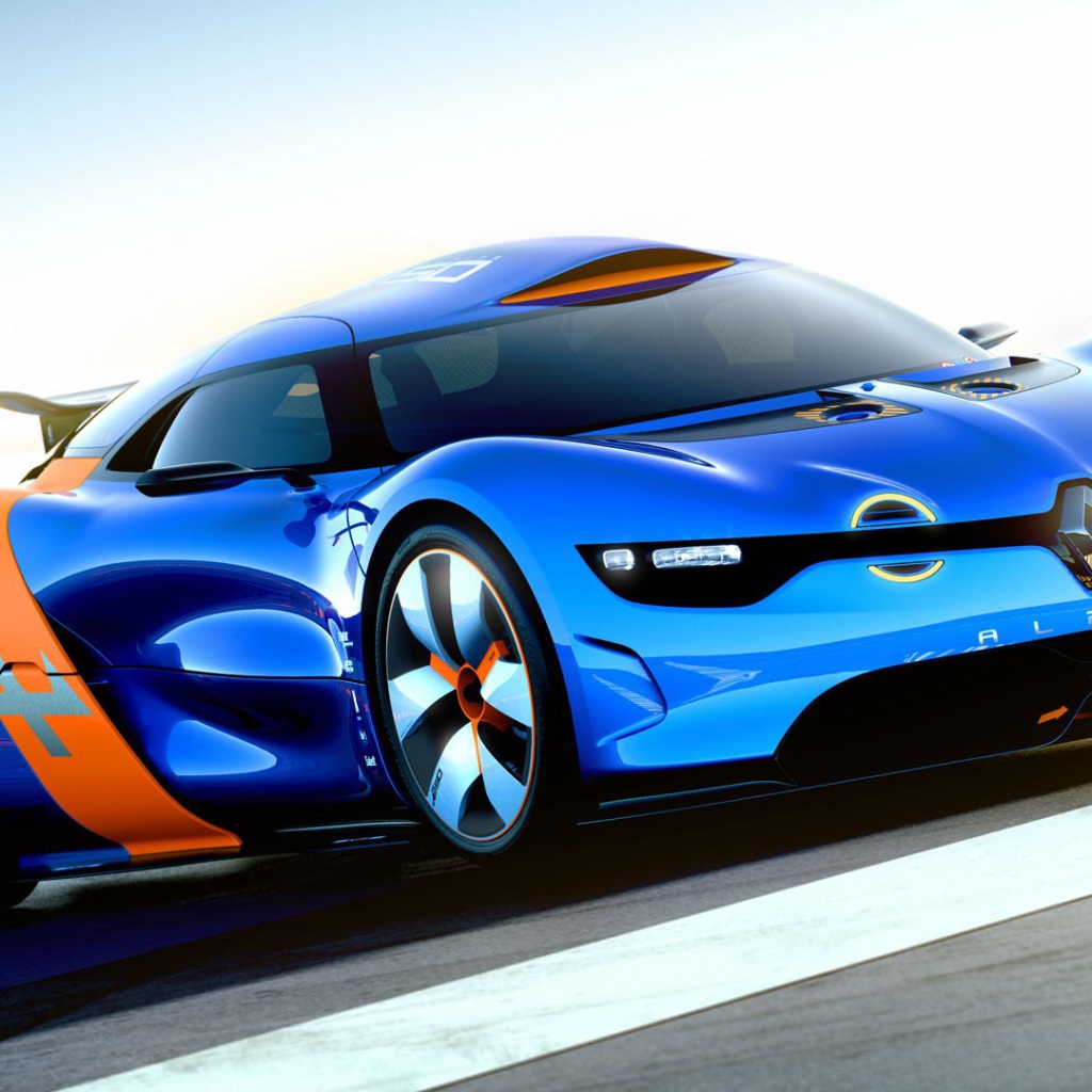 Голубой автомобиль Renault Alpine