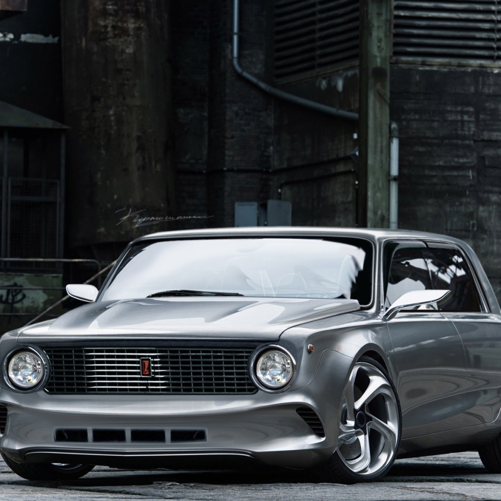 Серый ВАЗ после тюнинга