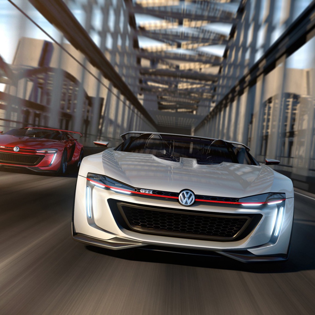 Белый кабриолет Volkswagen GTI Roadster