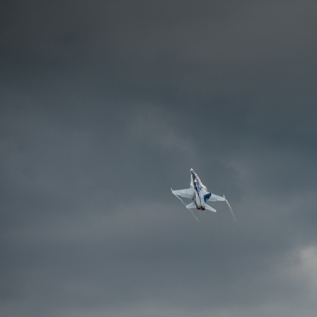 Истребитель летит в небе