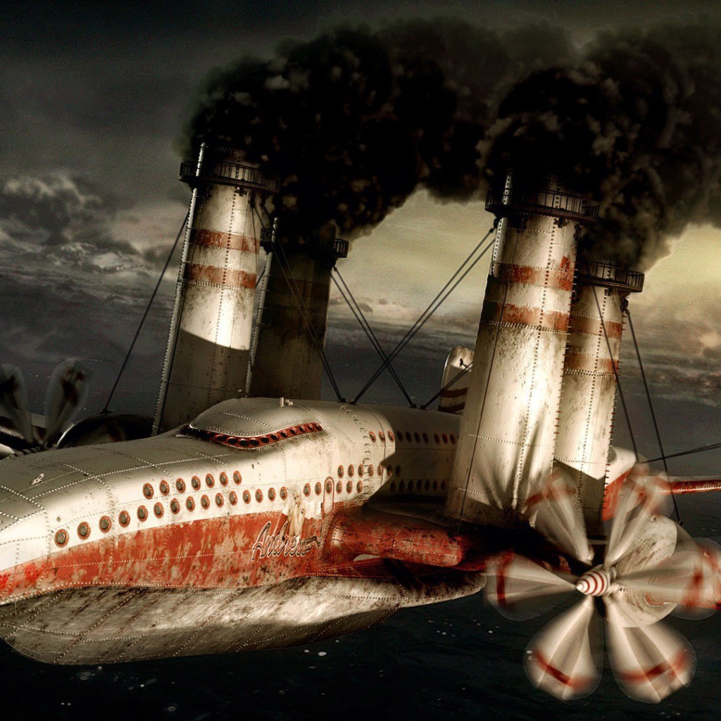 Летающий пароход на твердом топливе