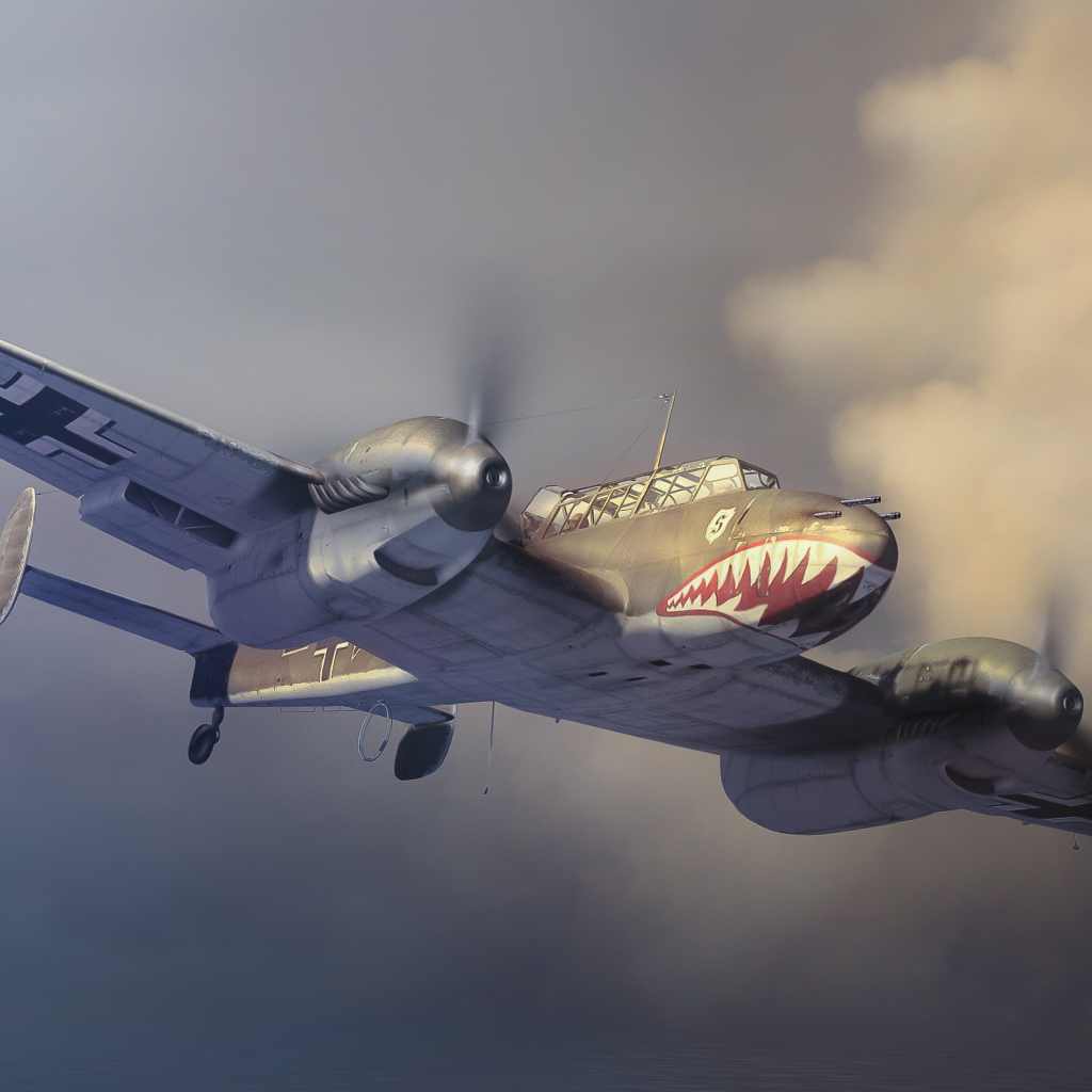 Немецкий мессершмит в небе