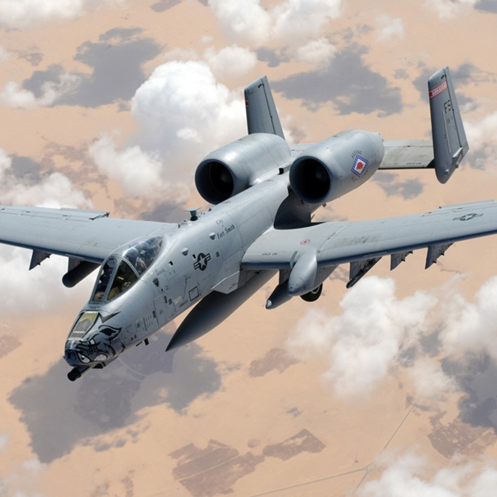 Военный самолет А-10 в небе