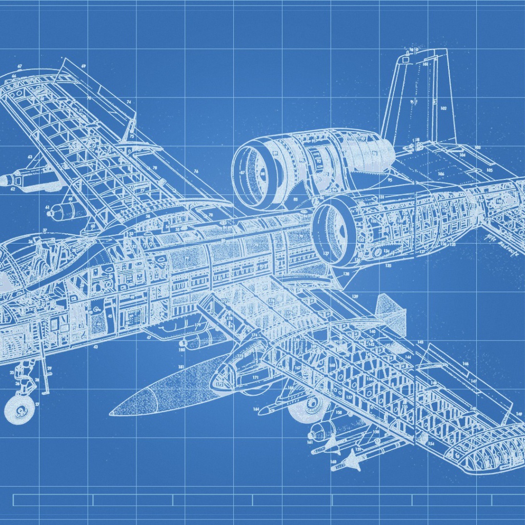 Технический чертеж самолета