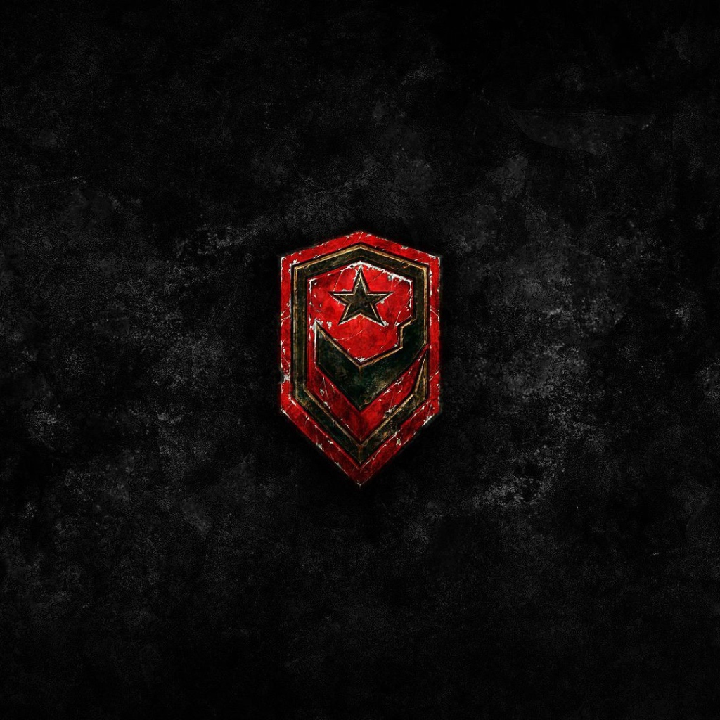 Красный значок из Starcraft II, черный фон