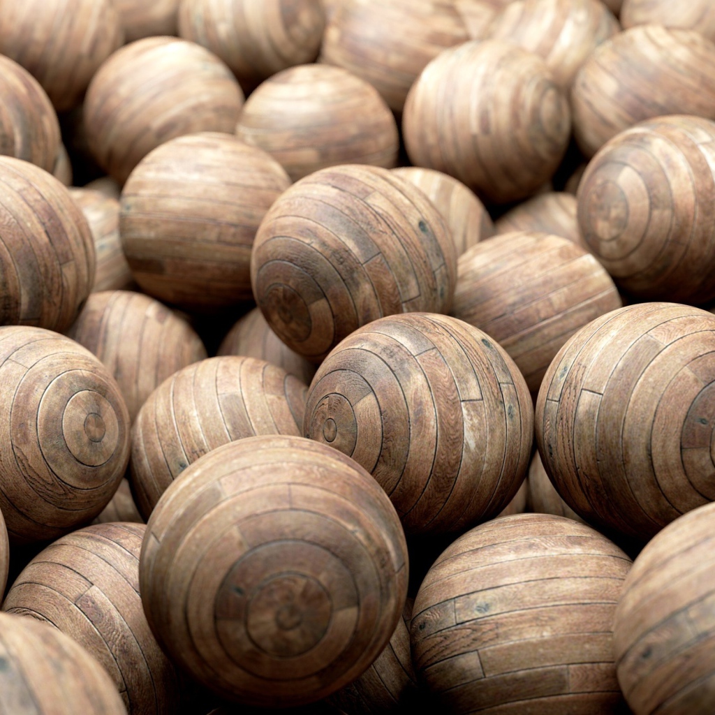 Россыпь деревянных шаров