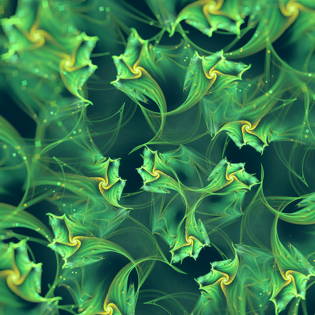 Абстрактный фон, зеленые фракталы