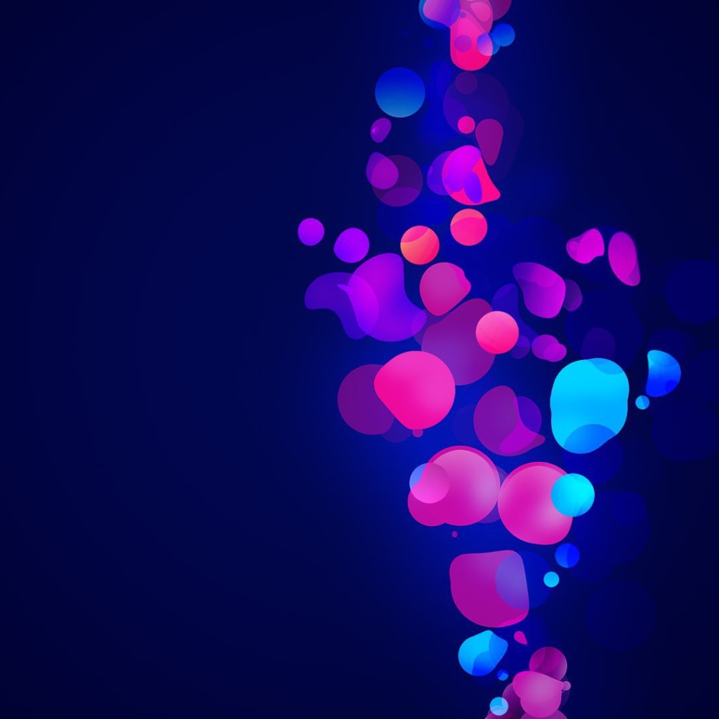 Абстрактные розовые и голубые фигуры на синем фоне