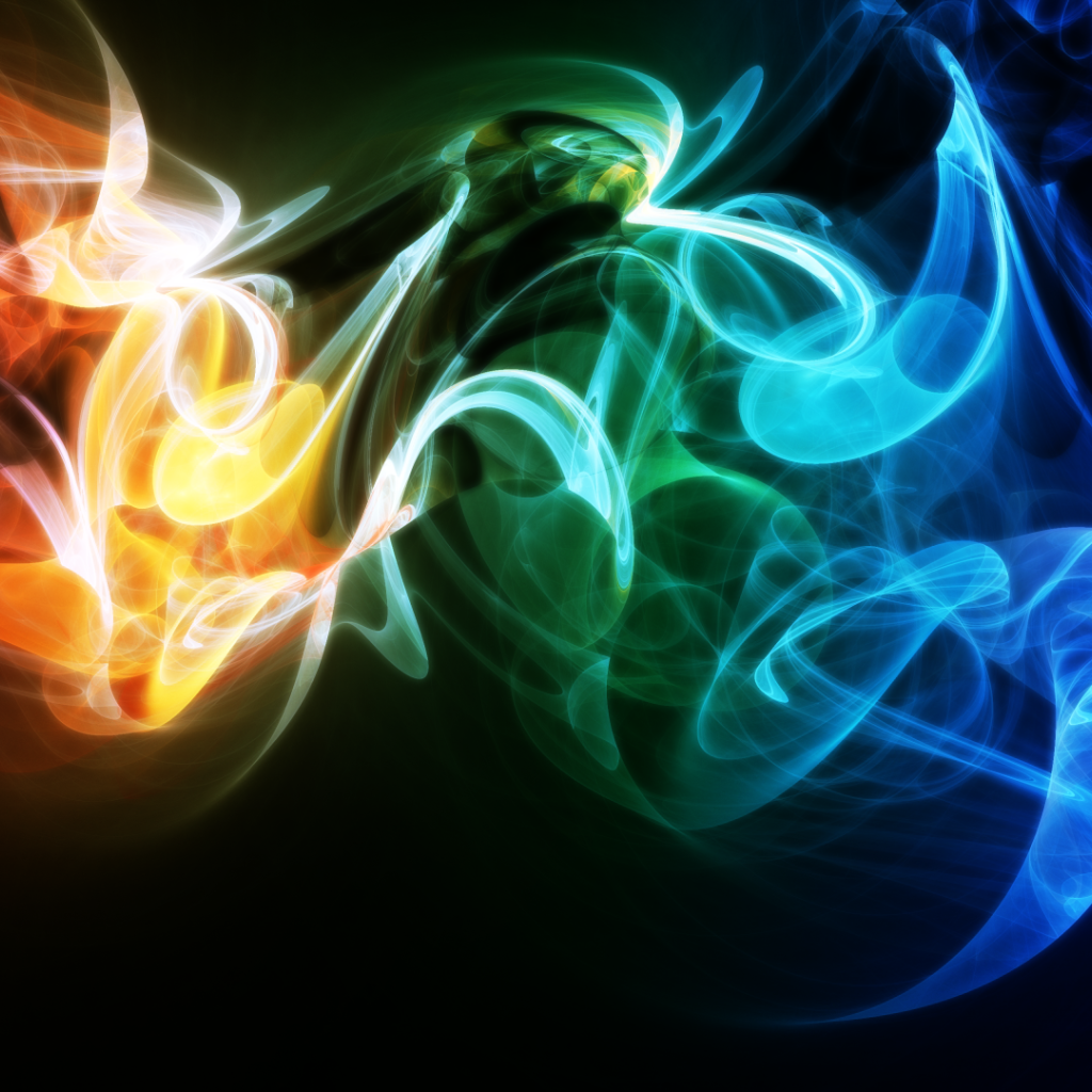 Абстрактное переплетение волн радужного дыма