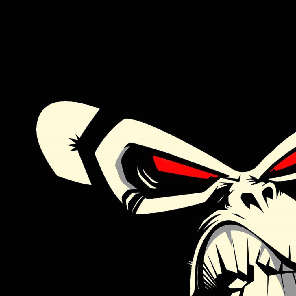 Злая обезьяна, черный фон