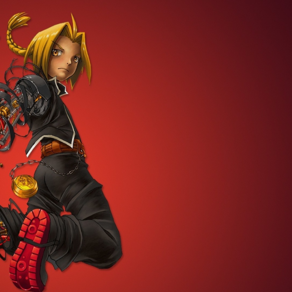 Аниме Стальной алхимик, красный фон