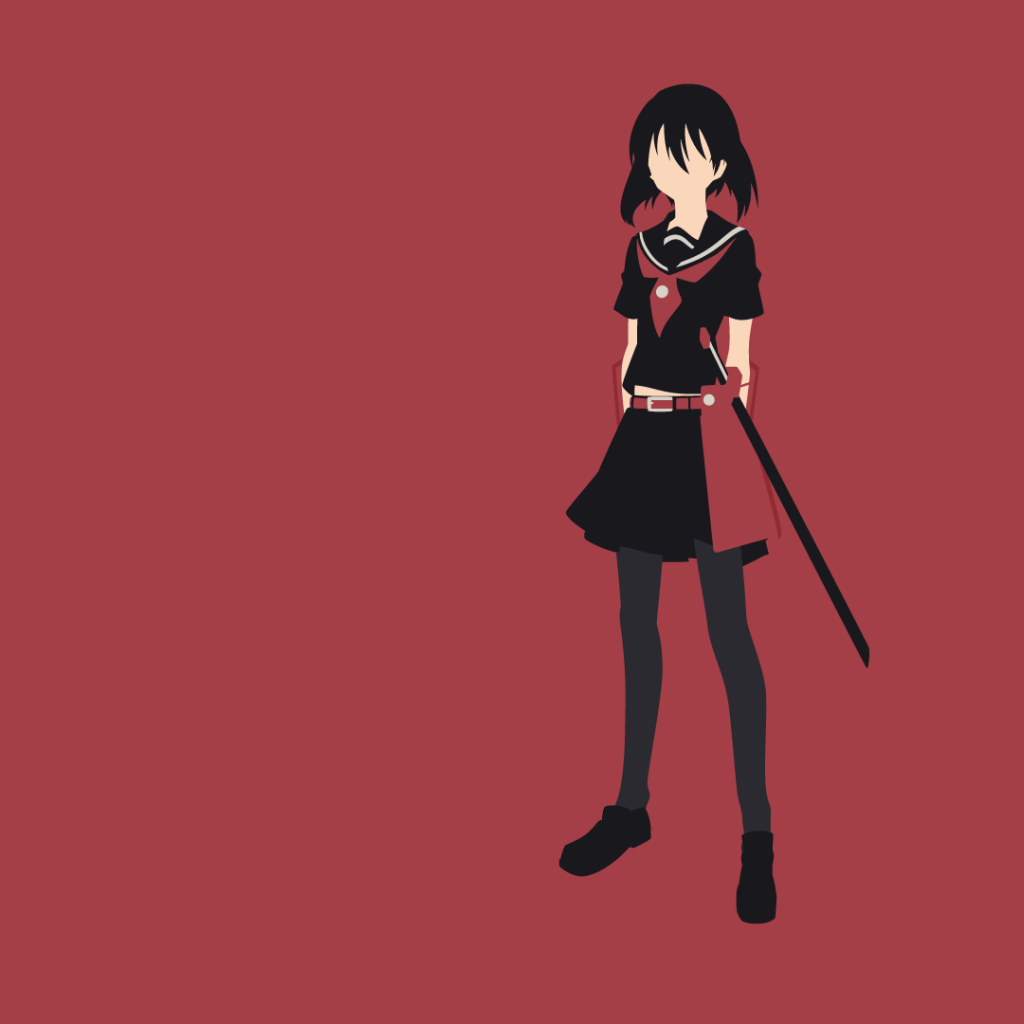 Персонаж аниме Akame ga Kill, красный фон