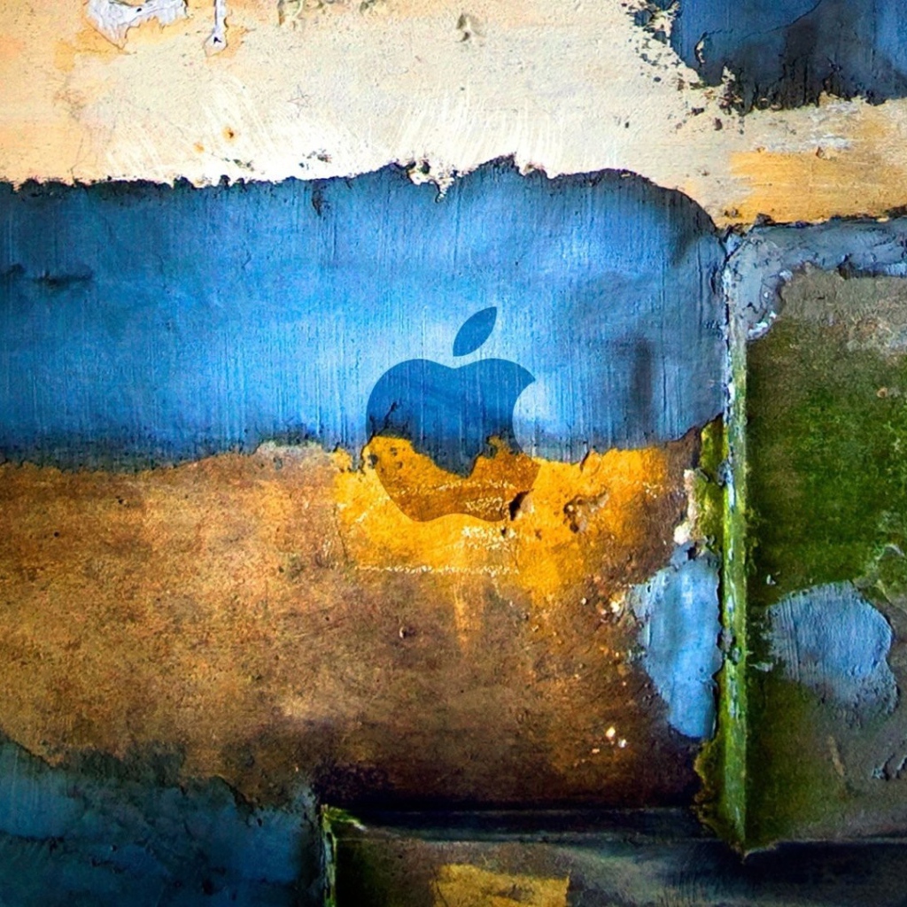 Логотип Эппл на раскрашенной стене