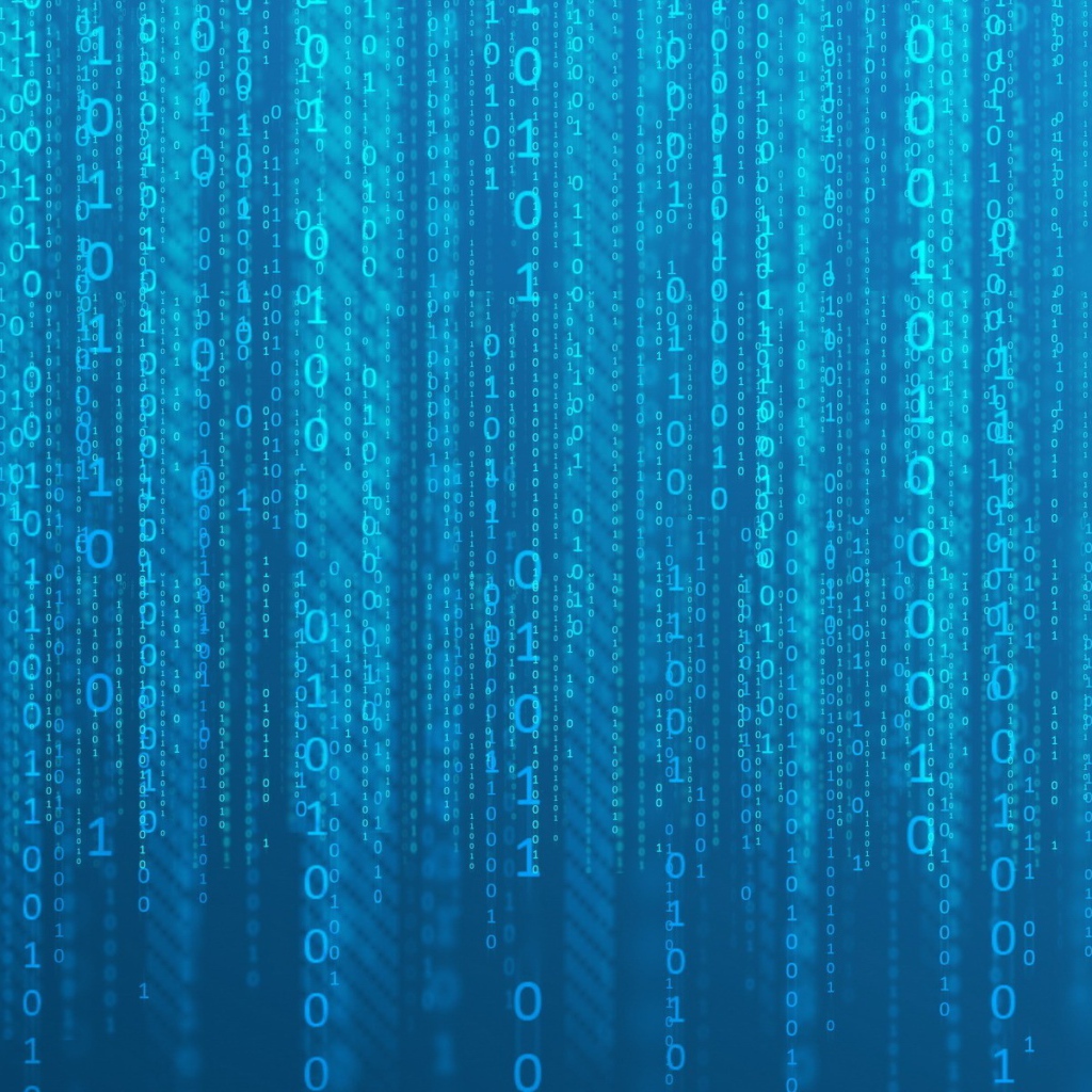 Двоичный код, голубой фон
