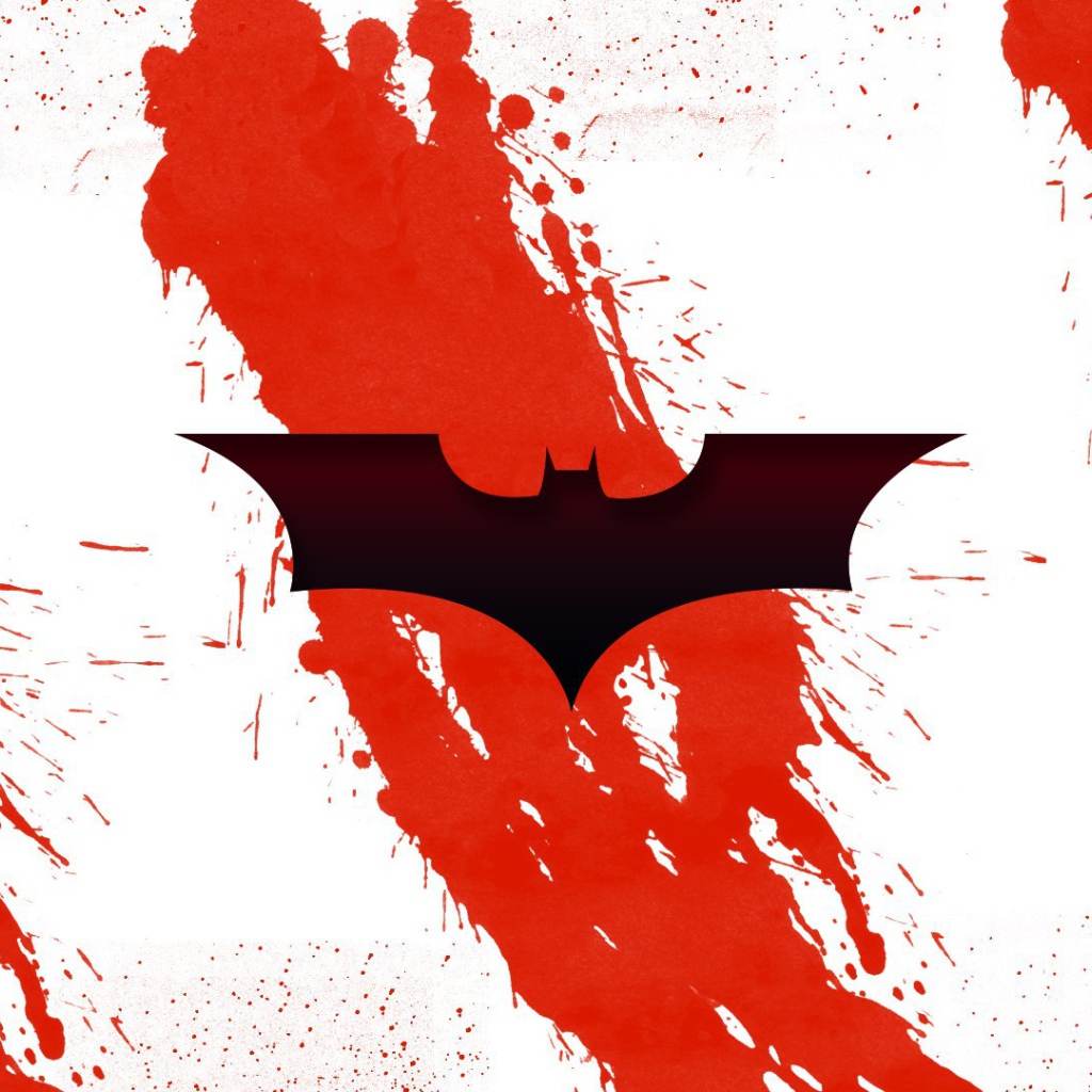 Черная летучая мышь на фоне крови