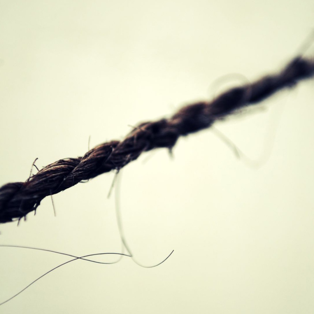 Черная веревка на белом фоне