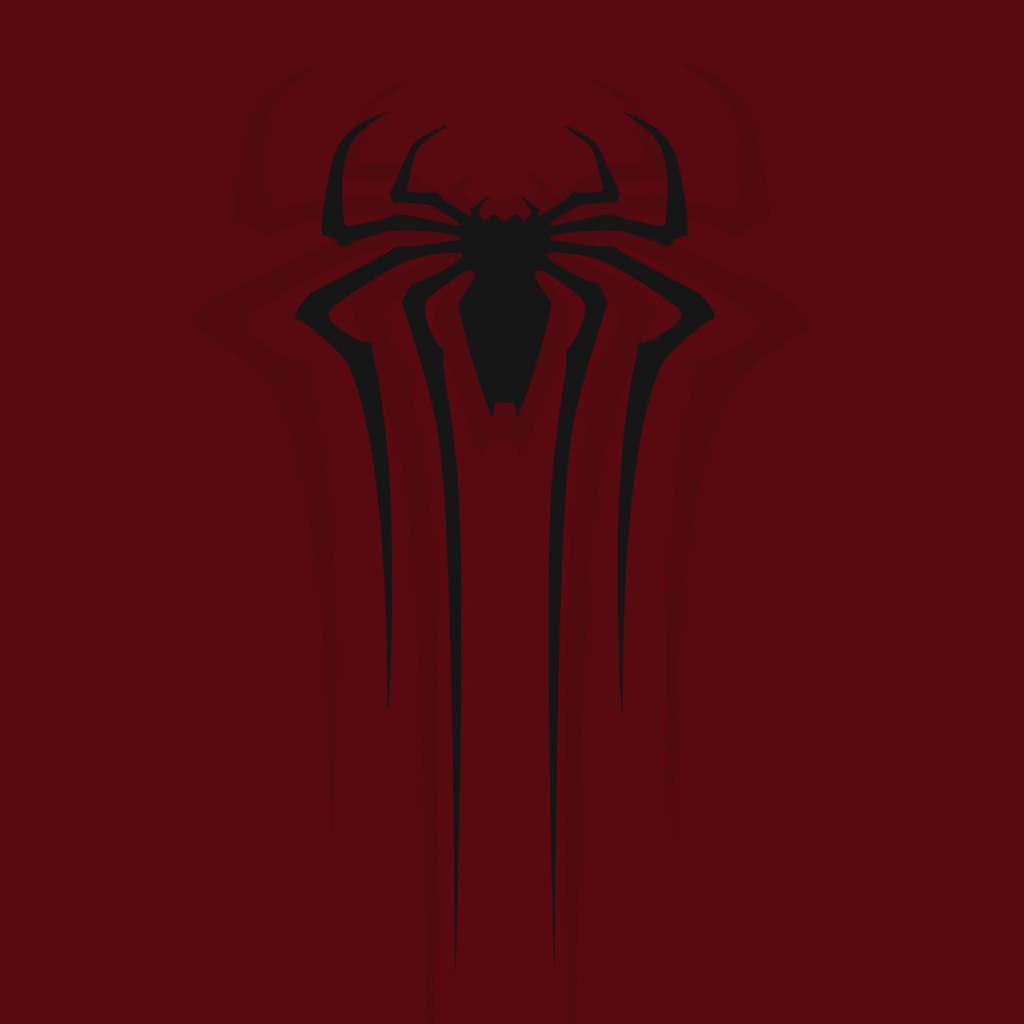 Черный паук на красном фоне, Spider-Man