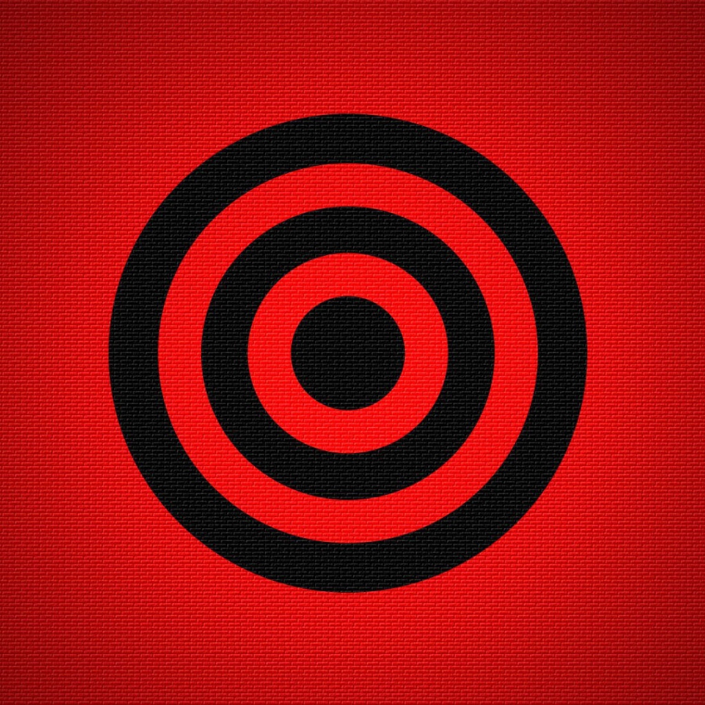 Black target on a red background