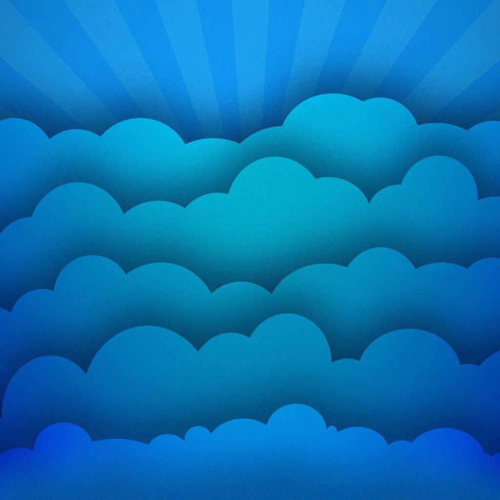 Синие облака и лучи, фон
