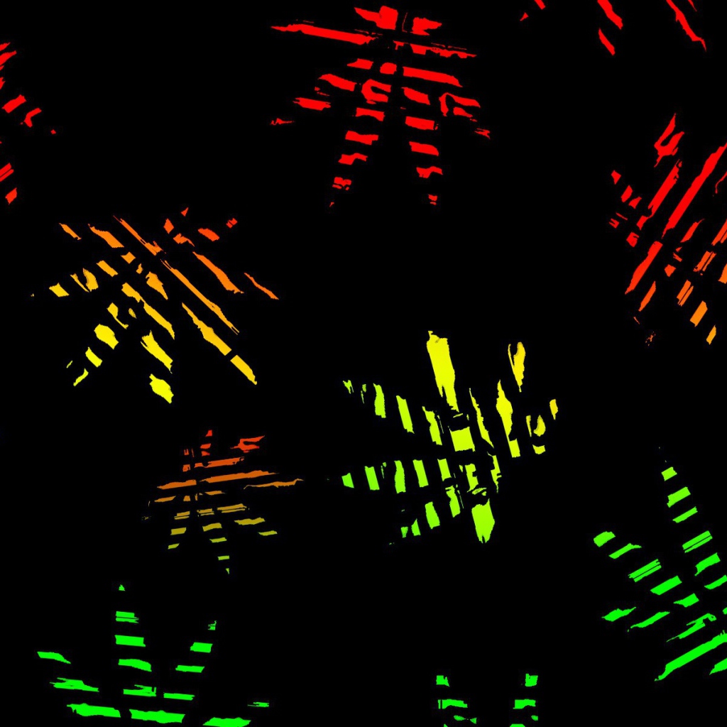 Яркие листья, черный фон