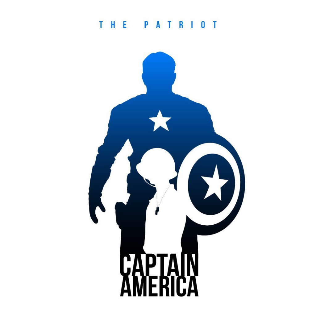 Капитан Америка, белый фон