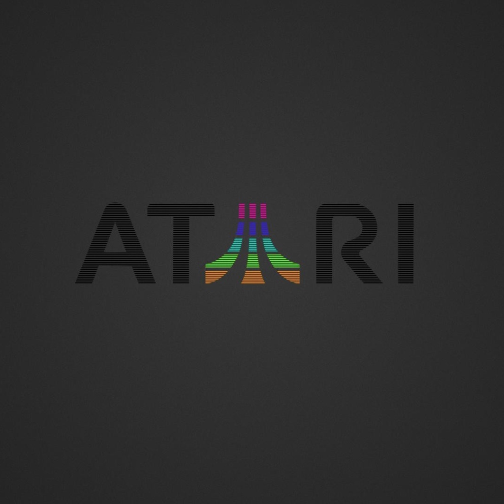 Надпись Atari, серый фон