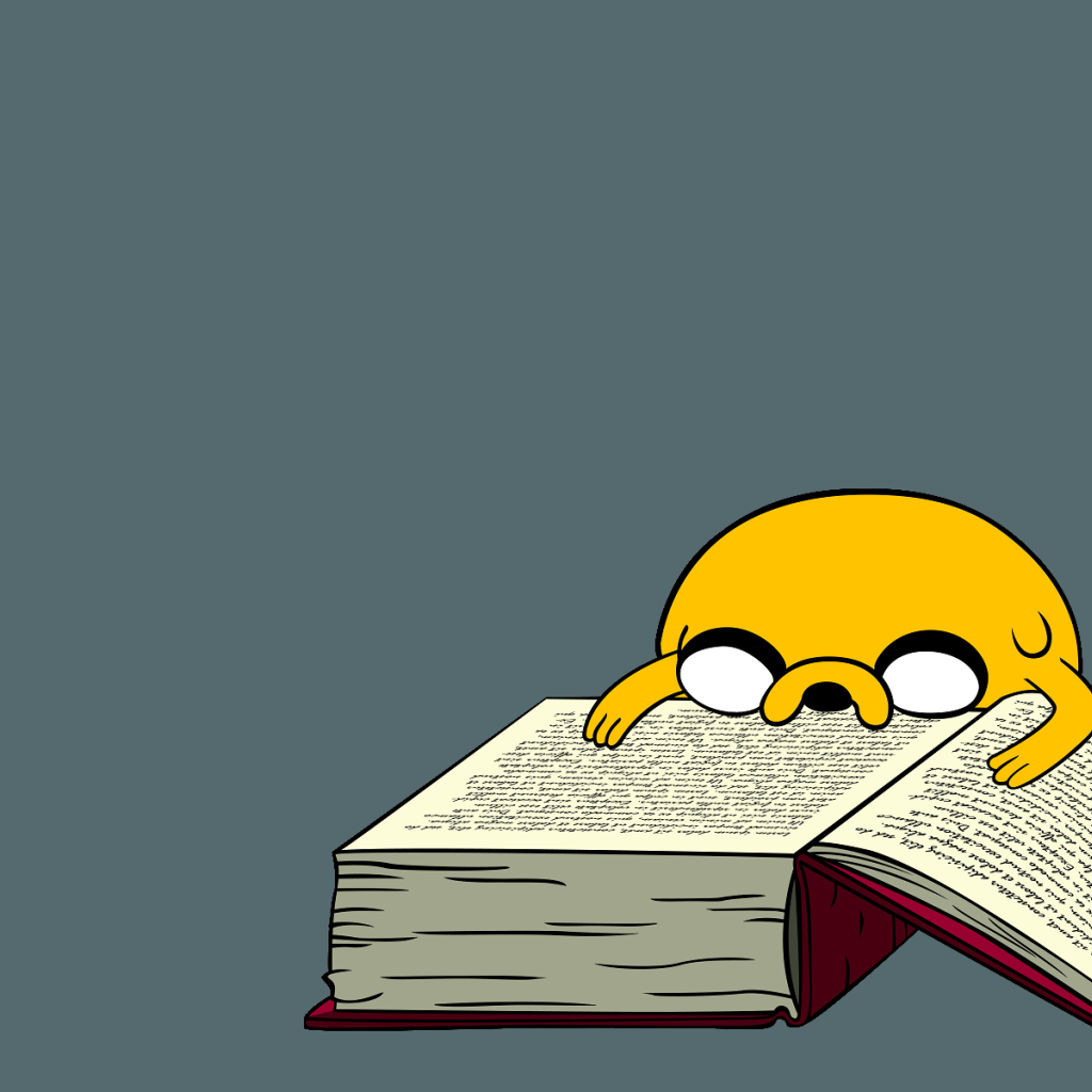 Герой мультфильма читает книгу