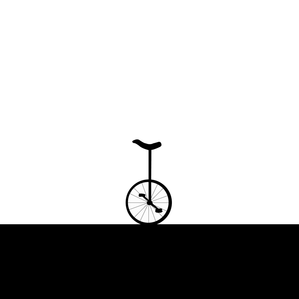 Цирковой велосипед, белый фон