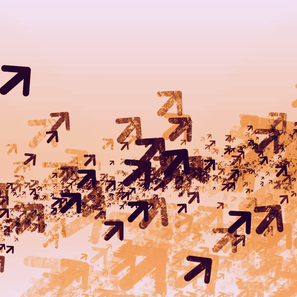 Облако стрелок указывает вверх