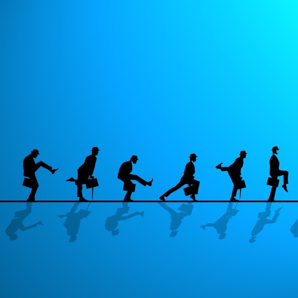 Комик группа Монти Пайтон, голубой фон