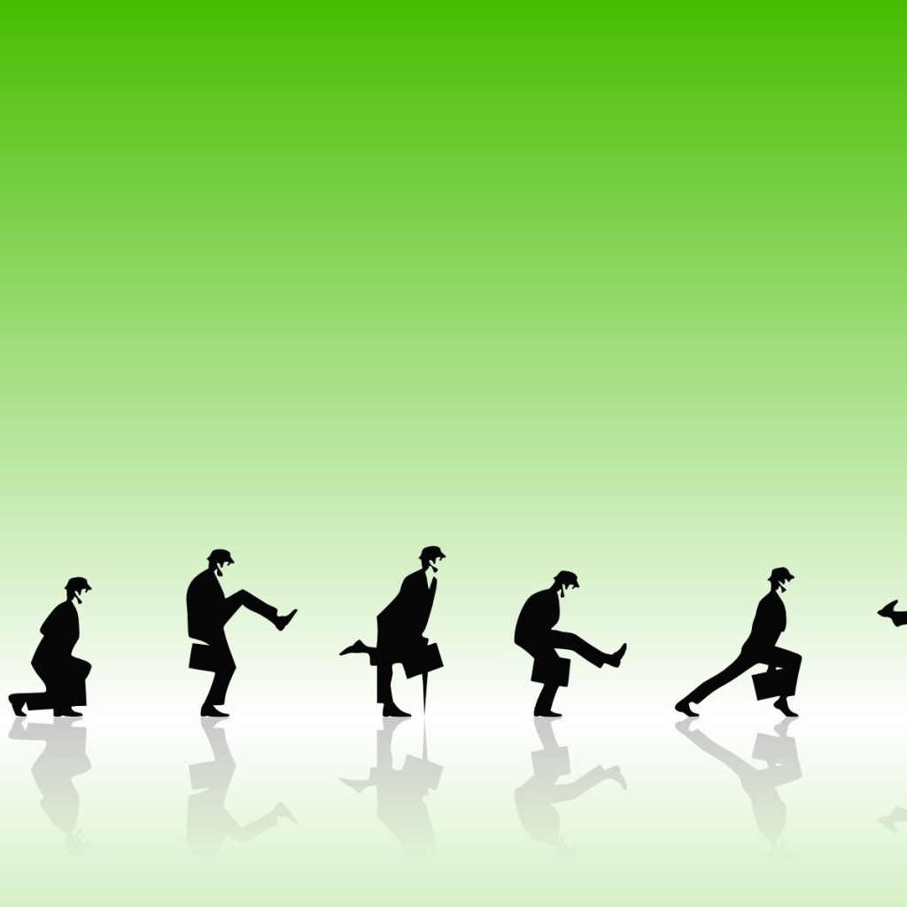 Комик группа Монти Пайтон, зеленый фон